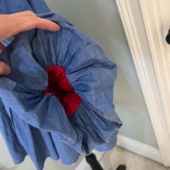 Hermant & Nandita Boho Blue Floral Red Embroidered | Size S | Flowy | Like New - Picture 5 of 14